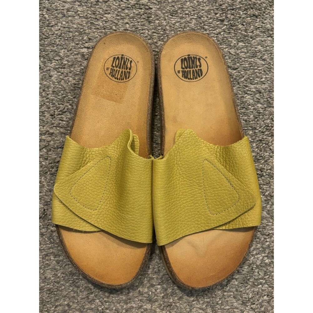 Loints Of Holland Sandals Slides Women’s Size 40 US 9-9.5 Yellow Citronella